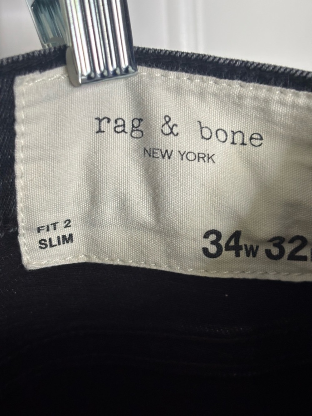 EUC rag & bone Fit 2 Slim Black Men's Jeans size 34x32 - Picture 4 of 11